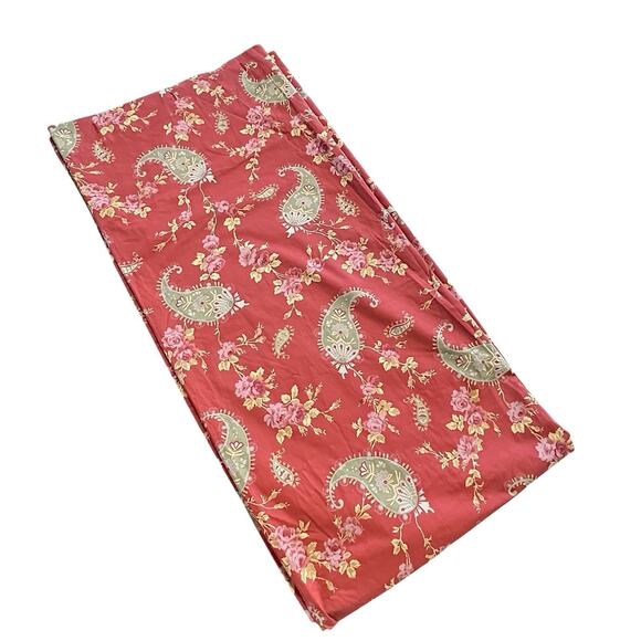 POTTERY BARN FLORENCE SHOWER CURTAIN RUST PAISLEY & ROSES 72 X 72 COTTON EUC - Picture 1 of 9